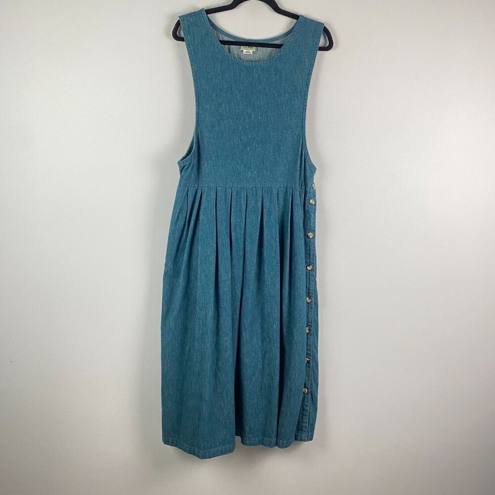 Vintage L.L. Bean Denim Midi Jumper Dress